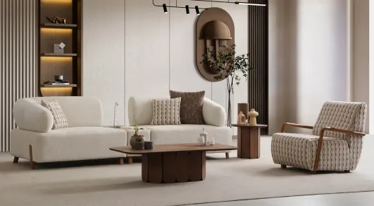 Product img 2, İlyora Yataklı Ceviz Modern Koltuk Takımı